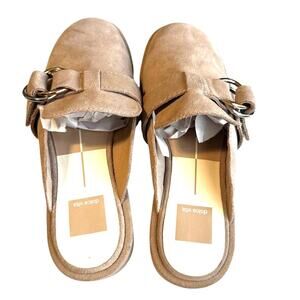 Dolce Vita Suede Buckle Slip-On Clogs Mules Size 7 Taupe Beige NEW WITHOUT BOX